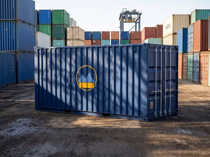 20ft High Cube One-Trip used shipping container at the Aurora, Colorado yard