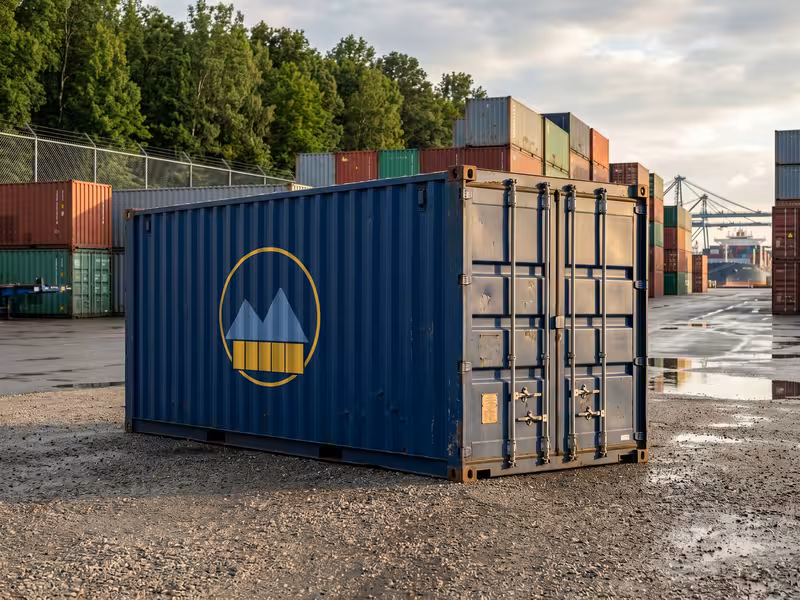 20ft Standard Cargo Worthy used shipping container at the Aurora, Colorado yard