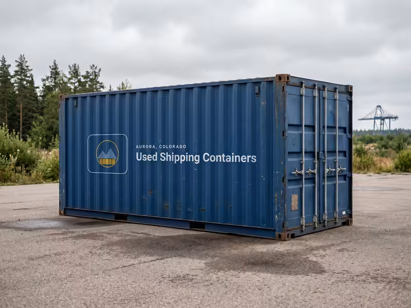 20ft Standard Wind & Water Tight used shipping container at the Aurora, Colorado yard