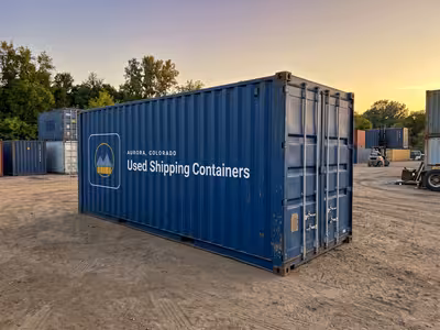 40ft High Cube used shipping container at the Aurora, Colorado yard