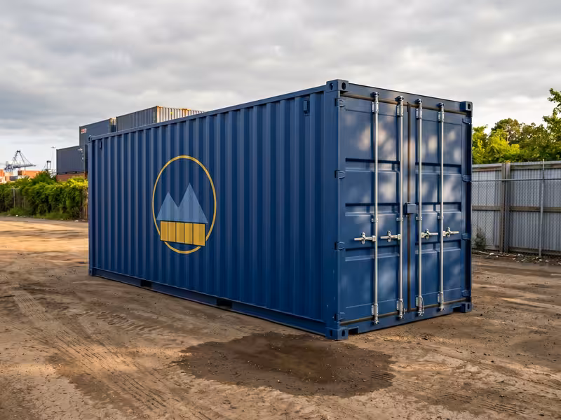 40ft High Cube One-Trip used shipping container at the Aurora, Colorado yard