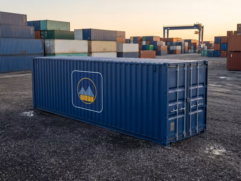 40ft Standard One-Trip used shipping container at the Aurora, Colorado yard