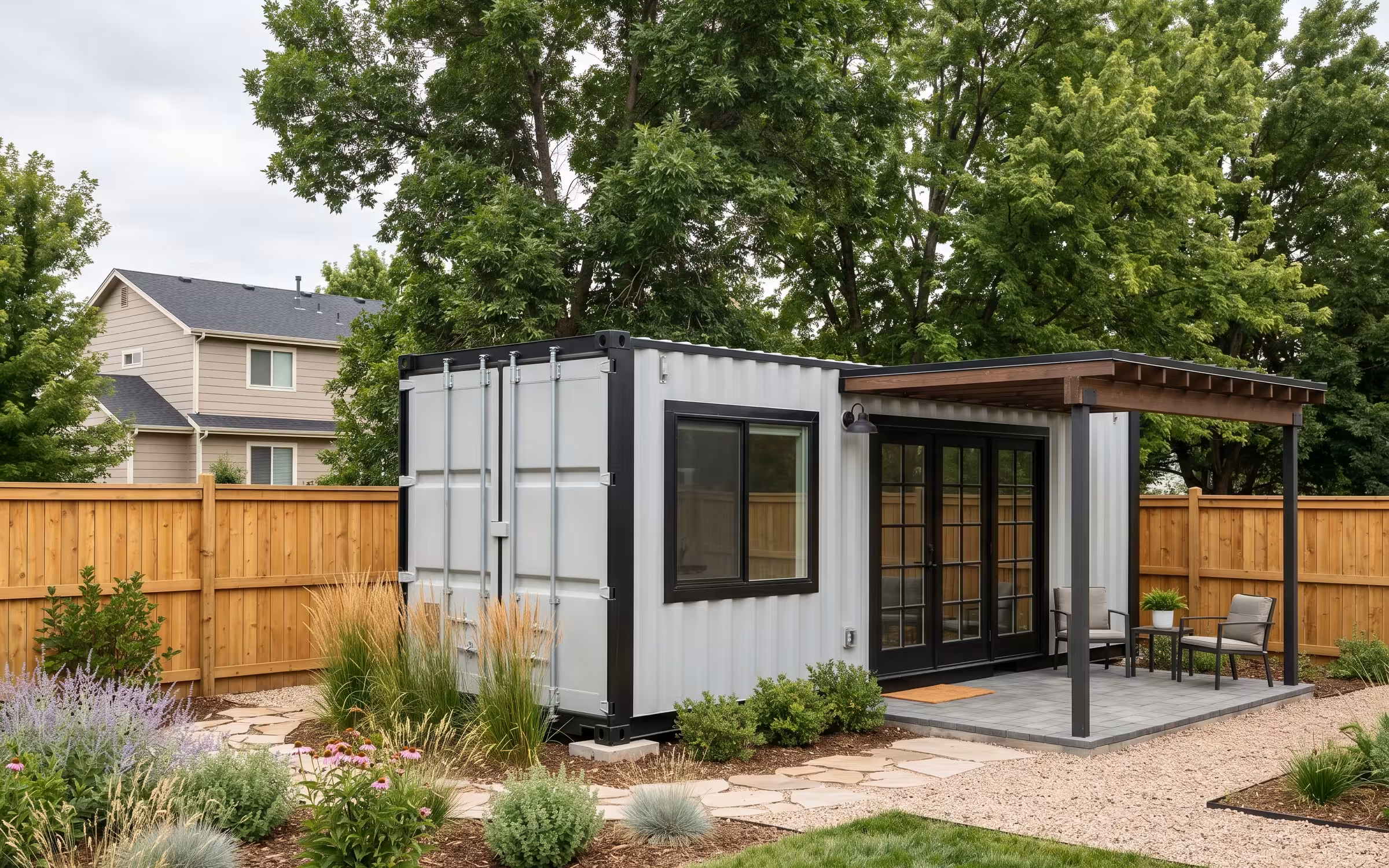 Guest House / ADU built from a shipping container in Aurora, Colorado